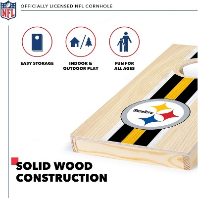 NFL Pittsburgh Steelers Small Wood Cornhole Set with Bean Bags
