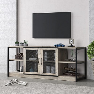 TV Stand for 65 Inch TV, Entertainment Center, TV Table and Console, TV Cabinet with Adjustable Shelves, Industrial