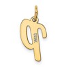 Black Bow Jewelry 14k Yellow Gold, Madison Collection, Medium Script Initial Pendant A-W - 3 of 4