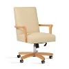 TiramisuBest Modern Farmhouse Beige Leather Executive Office Chair with High Back, Armrests & Tilt - 2 of 4
