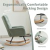 Vynxaria GREEN Modern Nursery Rocking Chair Upholstered and Glider Chair with High Backrest - 2 of 4