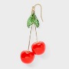 Cherry Drop Earrings - A New Day™ Red/Gold: Nickel-Free Metal, Post Closure, 2.8" Length, 1.1" Width, 0.48 oz Weight - 3 of 3