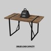 Gulches 55" Modern Rustic Industrial Dining Table, 1.5" Thick MDF Dark Wood Tabletop with Black Metal Legs, Seats 4-6 People, Sturdy Kitchen - 2 of 4