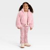 Toddler Girls' Faux Fur Bluson Jacket - Cat & Jack™ Pink - 3 of 3