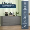 Resenkos Modern Mid Century 6 Drawer Wide Dressers Chests for Bedroom, Chest of Drawer Organizer Grey - 2 of 4