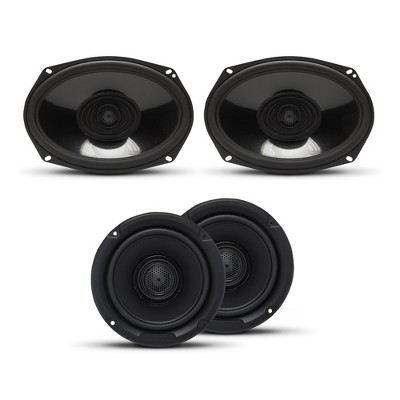  Rockford Fosgate Power 6x9 Inch & 6.5 Inch Full Range Motorcycle Speaker Package for Select Harley Davidson Models (4 Pack) 