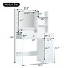 NicBex Vanity Desk with Mirror and Lights,Makeup Vanity Table with Glass Top and Storage Shelves,Dressing Table with 2 Drawers and Cabinet - 3 of 4
