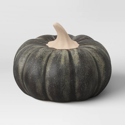 Small Glazed Ceramic Pumpkin Black - Threshold™