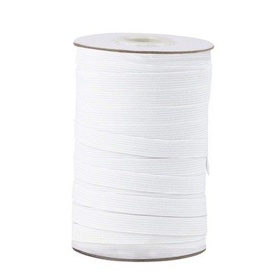 Elastic Spool - White Sewing Elastic Band, Braided Stretchy High Elasticity Roll for DIY Crafts, Clothes, Waistband, 109 Yards in Length 0.5 Inches