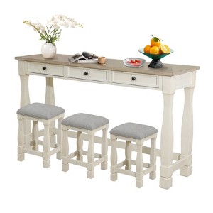 Etelifrank Modern White Oak Drawer Console Table- 64" - 1 of 4