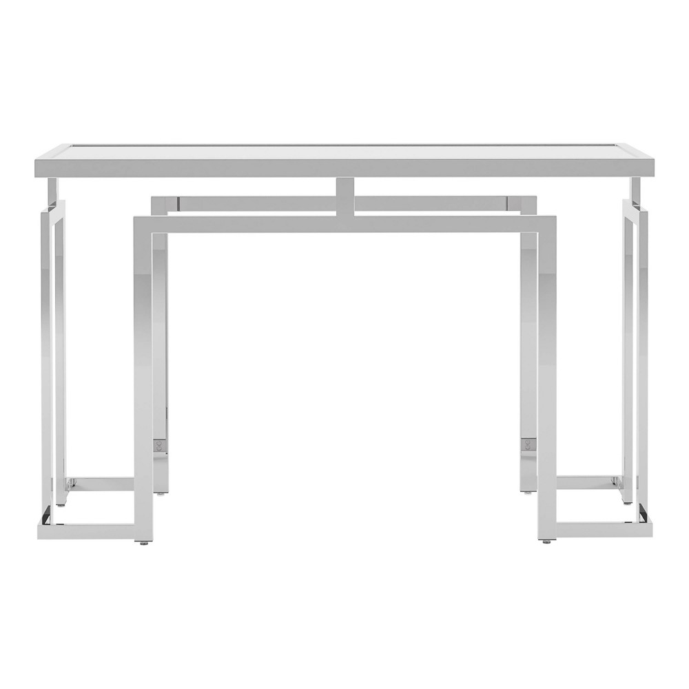 Photos - Coffee Table Howth Glass Top Sofa Table Chrome - miBasics