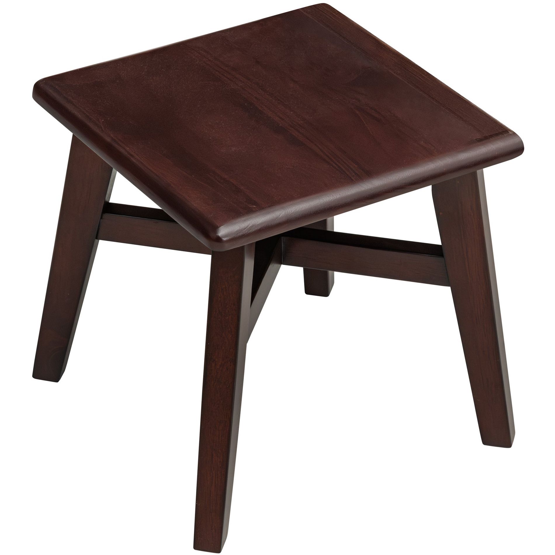 eHemco Solid Hardwood Step Stool with Double Cross Brace Support for Adults and Kids, 12.25 Inches, Espresso