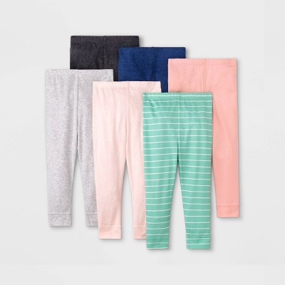 Image of Baby Girls' 6pk Basics Pants - Cloud Island™ Pink 3-6M