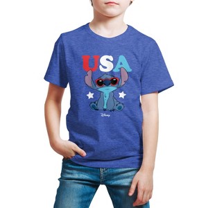 Boys' - Lilo and Stitch - Stitch USA Sunglasses Short Sleeve Graphic T-Shirt - 1 of 4
