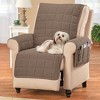 Collections Etc Quilted Textured Recliner Cover with Side Pockets - 2 of 3