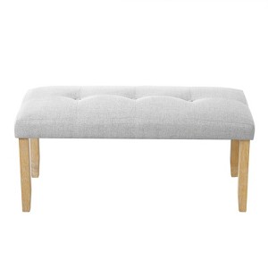 FONTOI Storage Ottoman Bench, Upholstered Dining Benches, End of Bed Bench, Foot Rest for Living Room Entryway, Beige&Natural, 15.35"*19.85"*39.75" - 1 of 4