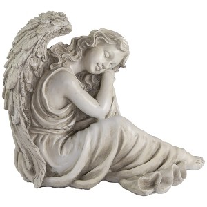 Northlight 17" Gray Resting Angel Outdoor Garden Statue - 1 of 4