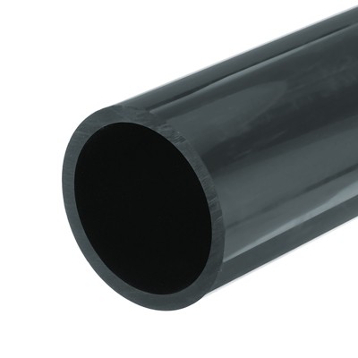 Unique Bargains Water Plumb DIY Crafts High Impact Rigid Round Pipes 8" Length ID 2.51" OD 2.95" Dark Grey