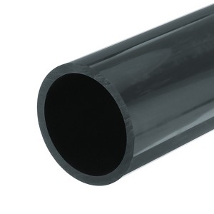 Unique Bargains Water Plumb DIY Crafts High Impact Rigid Round Pipes 8" Length ID 2.51" OD 2.95" Dark Grey - 1 of 4