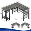 Aheaplus 55'' L Shaped Desk with Charging Station, Corner Computer Desk with Adjustable Shelves for Office - 4 of 4