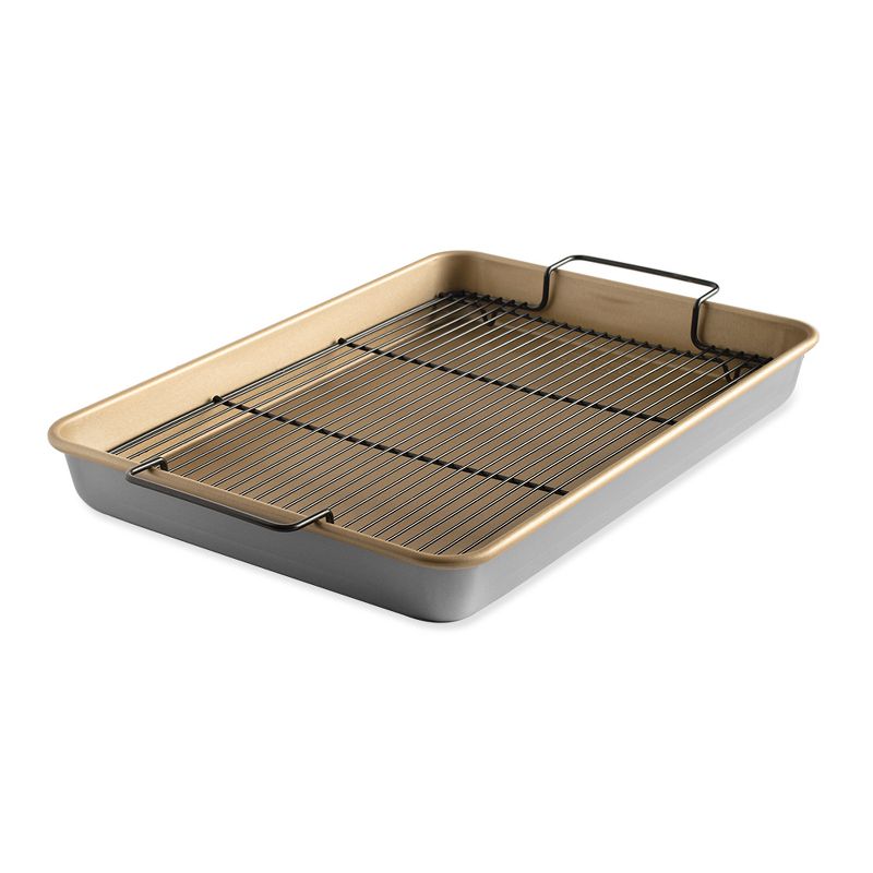 Nordic Ware Nonstick High-Sided Oven Crisp Baking Tray,Gold, 2 of 9