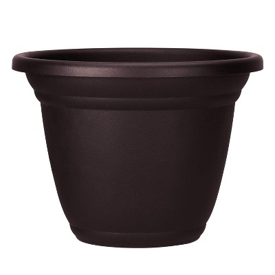 The HC Companies MOA22000E21 22 Inch Mojave Round Non Fading Flower Pot Container Garden Planter with Faux Stone Finish and Drainage Holes, Chocolate