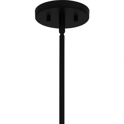 Bankston Matte Black 4-Light Glass Drum Pendant