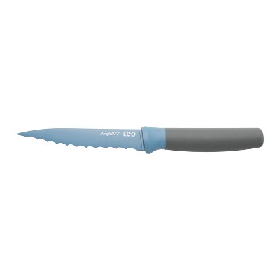 BergHOFF Leo 4.5" Stainless Steel Serrated Utility Knife, Blue