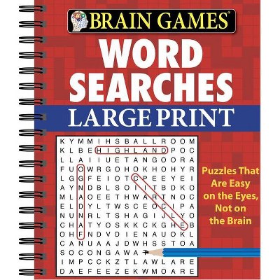 brain games word searches large print red by publications international ltd brain games spiral bound target