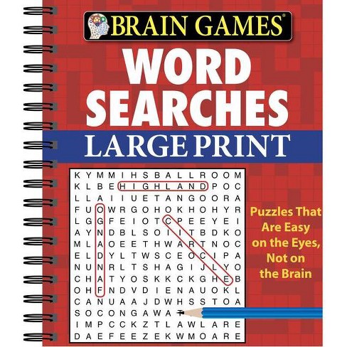 brain games word searches large print red by publications international ltd brain games spiral bound target