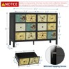 6-Drawer Dresser for Bedroom, Rustic Farmhouse Wood Chest with Metal Handles, Retro Floral Pattern Drawers for Living Room or Entryway - 3 of 4