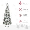 9 Foot Pencil Snow Flocked Artificial Christmas Tree with Pine Realistic Branches, Pine Cones Berries, Auto Open - 4 of 4