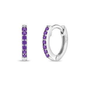 Girl's Multi CZ Hoop Sterling Silver Earrings - In Season Jewelry - 1 of 4