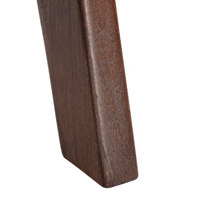 Luna Transitional Brown Leather and Wood Handcrafted Accent Chair