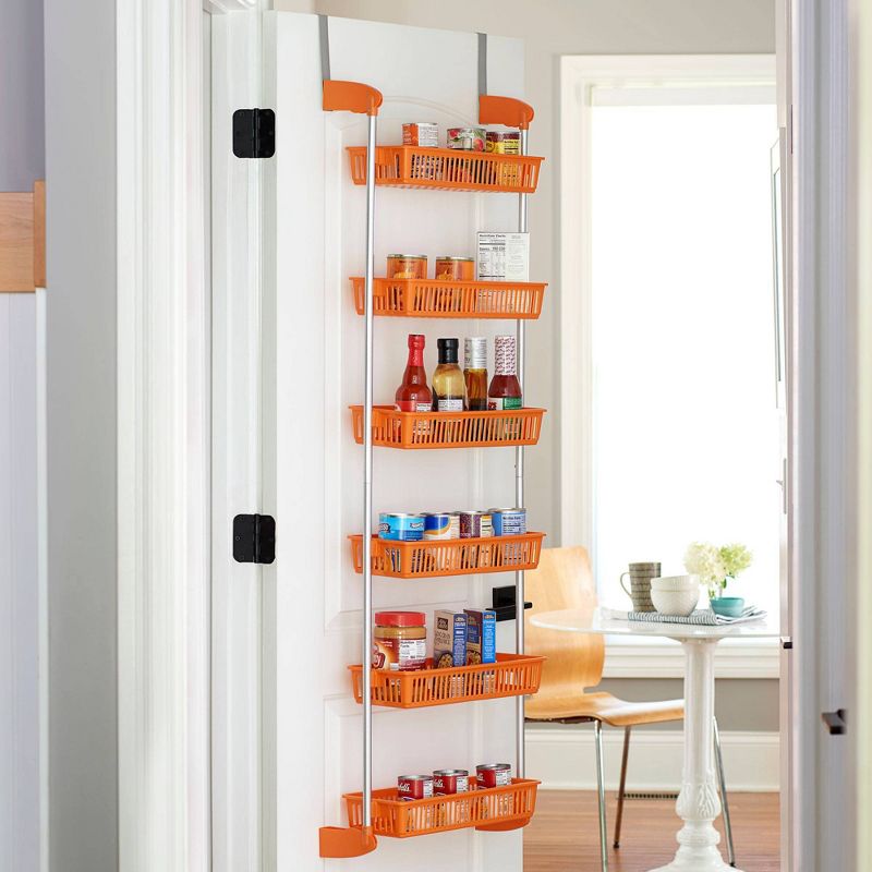 Household Essentials Over the Door Storage Rack Orange, 3 of 7