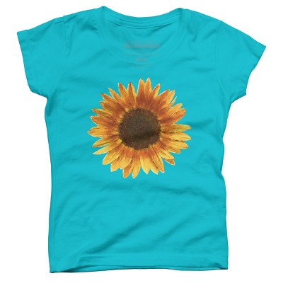 Girl's Design By Humans Sunflower By Maryedenoa T-Shirt