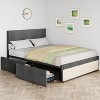 Full Bed Frame, Linen Upholstered Platform, Headboard and 2 Storage Drawers, Strong Metal Slats, Noise Free Mattress, No Box Spring Needed, Grey - 3 of 4