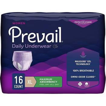 Prevail Adult Incontinence Underwear for Women, Pull On with Tear Away Seams, Maximum Absorbency