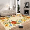 8x10 Yellow Area Rug, Machine Washable Non-Slip Low Pile Floral Carpet, Stain-Resistant No-Shedding Easy-Clean Rug for Living Room, Bedroom, Dining - 2 of 4