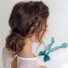 Unique Bargains Women's Fashion Ribbon Bow Hair Clips 14.17"x5.91" Peacock Blue 1 Pc - 2 of 3