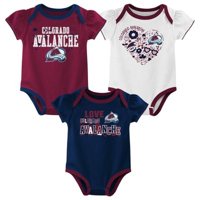 NHL Colorado Avalanche Baby Girls' 3pk Bodysuit