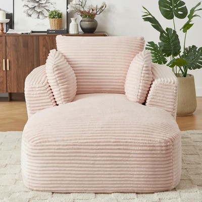 Dolonm 64.6" Deep Seat Recliner,Compressed Boneless Sofa, Corduroy Material, No Installation, for Living Room Bedroom