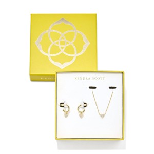 Kendra Scott Anna Pave Pendant Necklace and Huggie Earring Set 2pc - 1 of 3