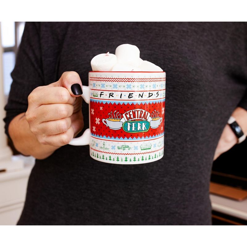 Silver Buffalo Friends Central Perk Holiday Sweater Ceramic Mug | Holds 20 Ounces, 4 of 7