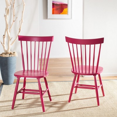 Raspberry High Back Wood Windsor Side Chair Set