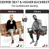 Real Relax Wooden Outdoor Porch Swings with Upgraded 22" Deep Seat, Heavy Duty 880 Lbs Swing Bench Chair for for Patio, Backyard, Garden - 3 of 4