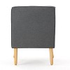 Okak Fabric Accent Chair Button-Tufted Club Chair with Comfy Upholstered Elegant Armchair with Birch Wood Legs for Living Room Bedroom - 3 of 4