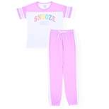Sleep On It Girls Snooze Crew 2-Piece Short Sleeve & Pants Pajama Set