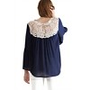 Women's Bell Sleeve Crochet Top - entro - 3 of 4