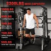 Smith Machine, 2200lbs Power Rack with Smith Bar, Cable Crossover Machine for Home Gym, Multifunctional Smith Machine with LAT Pulldown System - 3 of 4